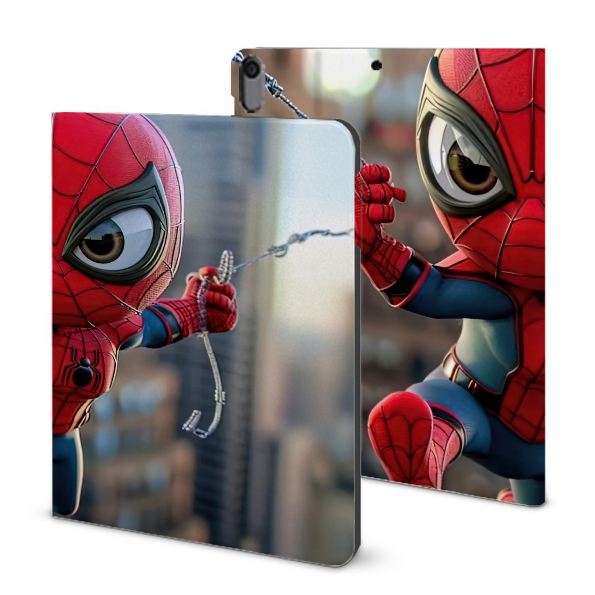 （画像用） Spider Man スパイダーマン IPad ケース ブック型 PUレザー TPU 耐衝撃 軽量 薄型 ペン収納なし 全面保護 IPad 各モデル対応